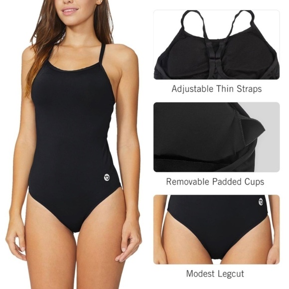 Baleaf Laureate Open Back One-Piece UPF 50+ Swim Team Training Swimsuit 3X / 44 - Picture 4 of 9